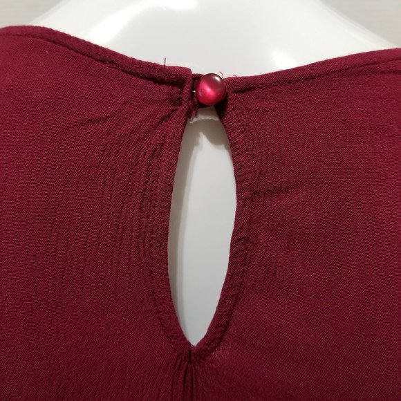 Alya top Small crinkle crochet ladder inset peasant keyhole boho Francesca's - Picture 10 of 12